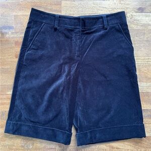 DKNY Black Velvet Bermuda Shorts NWT